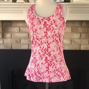 Nike Pink & White Racerback Built-in Bra Workout Tank size Medium